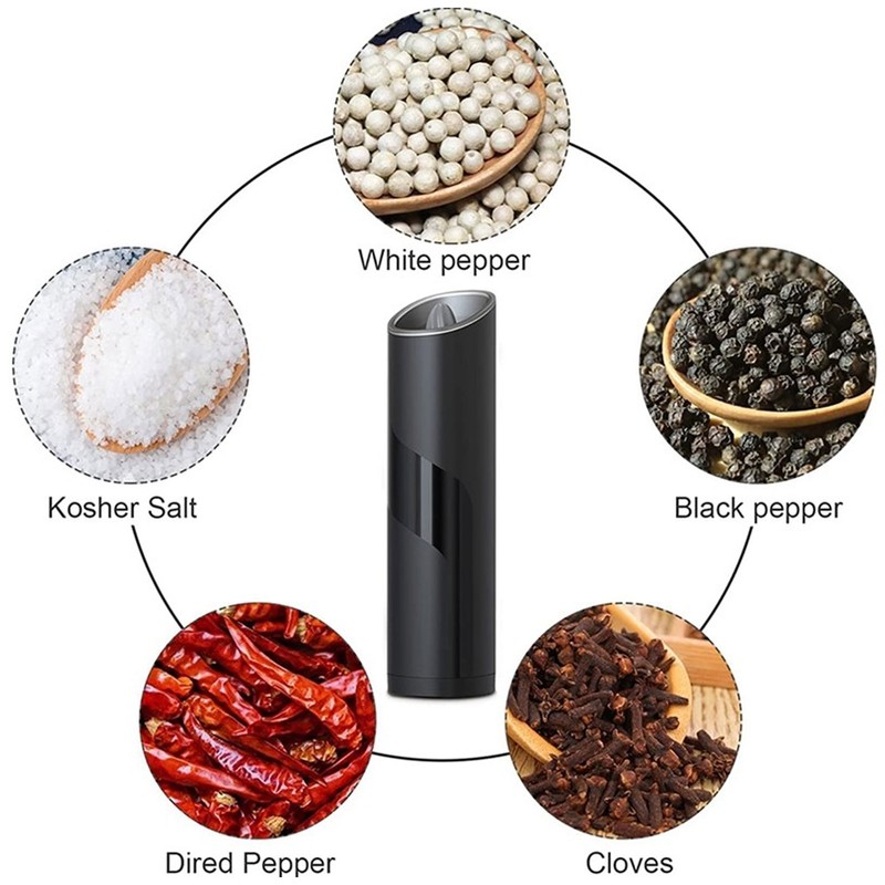 Electric Pepper Grinder Stainless Steel Wireless Visual Pepper Salt Grinder