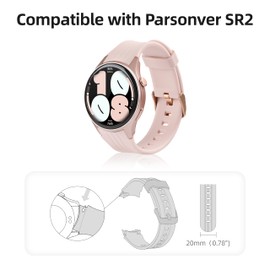 Parsonver 2-Pack Smartwatch Bands Compatible with SR2 Model, Soft Silicone Replacement Straps for Men and Women, Comfortable and Breathable, Pink