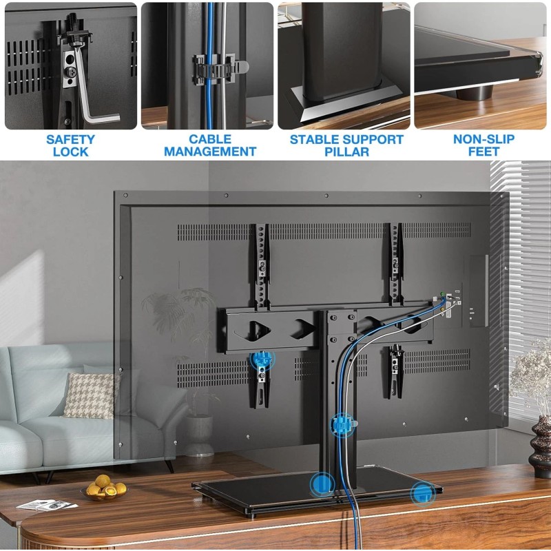 Rfiver Universal Table Top TV Stand Base Replacement for Most