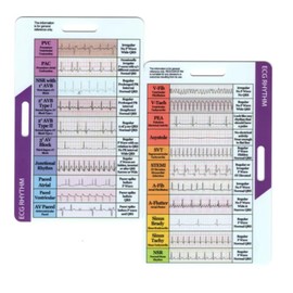 Funny ECG EKG Rhythm Pocket Card,Double Sided Badge Card EKG Telemetry Interpretation Badge Buddy Nursing Cheat Sheet with EKG Ruler Measurement (A)