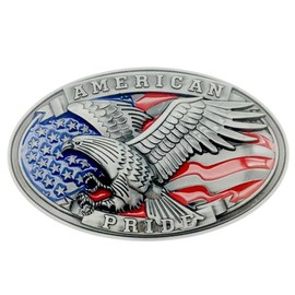 Eagle and United States Flag Belt Buckle Animals Western Cowboy Native American Motorcyclist (XEG2)