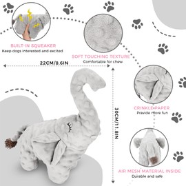 X-XDUN Dog Toys to Keep Them Busy Dog Toys for Small Medium Large Dogs Plush Animal Interactive Puppy Toys Cute Squeaky Elephant Dog Toy with Crinkle Paper