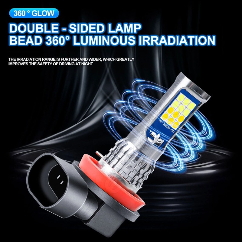 SHENKENUO H11 LED Headlight Bulb Low Beam Bright w/Flash 2