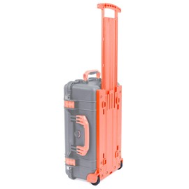 Pelican 1560 Replacement Trolley Set - Backplate, Telescoping Handle, L&R Wheel Assemblies - Orange
