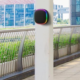 Wisoqu Speaker with Magnetic, Portable IPX5 Waterproof Speaker with RGB Colorful Light, 360° Surround Sound, Bluetooth 5.3 Speaker for Carts (Black)