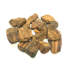 Zentron Crystal Collection: Golden Tiger Eye in Velvet Pouch Large Natural Rough Bulk Stones for Tumbling, Wire Wrapping, Polishing, Wicca and Reiki (1/2 Pound)