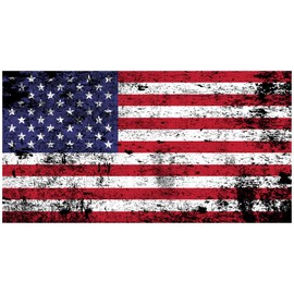 Stickios American Flag Decal - Patriotic Vinyl Bumper Sticker for Cars, Trucks & Vehicle Windows - Made in USA (5.8x3.1 inches) - Distressed Flag
