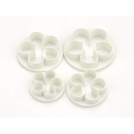 Pati-Versand 11297 Flower Leaves White Plastic Set of 4 Cutters 22 x 9 x 2 cm