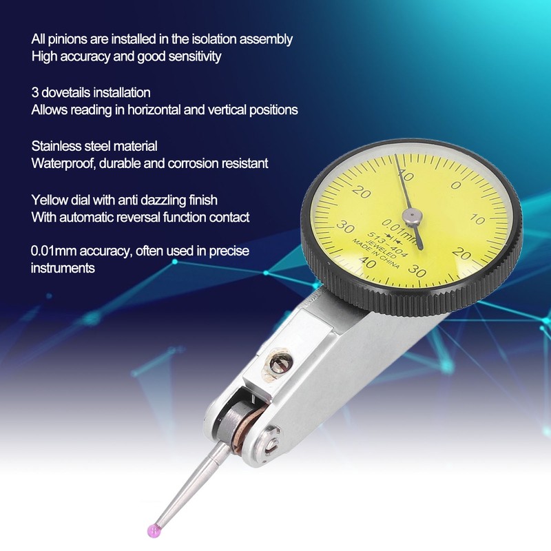 32mm Dial Indicator High Sensitivity Leverage Measuring Gauge with Ruby