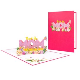 EVBEA Mothers Day Card Paper Flower Pop Up Cards with Blank Card and Envelopes Funny 3D Bouquet Greeting Card Birthday from Son Daughter Husband for Mom Wife Women Grandma
