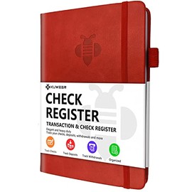 Registro de cheques – Elegantes registros de cheques personales con registros de cheques y transacciones, registro de cheques de tapa dura de 5.2 x 7.