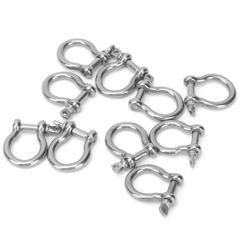 10pcs Bow Shackle Stainless Steel High Hardness D-Ring Anchor for