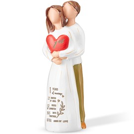 1 Year Anniversary Figurine Gifts,1st Anniversary Figurine Gifts for Her Him Girlfriend Boyfriend,1st Wedding Anniversary Romantic Gifts for Couple,Wife,Husband,Sculpted Hand-Painted Figure