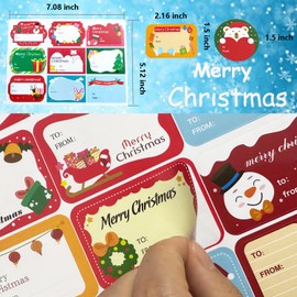 Christmas Stickers Labels,108Pcs Christmas Tags Labels Christmas Name Gift Labels Xmas Gift Tag Stickers Christma Labels Stickers Christmas Self-Adhesive Stickers for Present