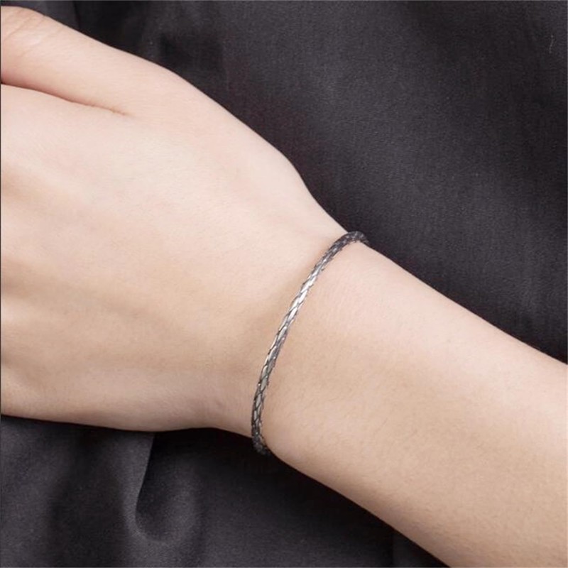 SUGARKITTEN LONDON Sterling Silver Oxidized Solid Snake Knot Cuff Bangle