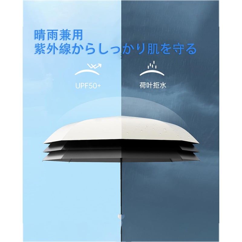 Folding Umbrella, UV Protection 6 Ribs Umbrella, Light Shielding and