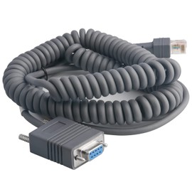 VOTTAN Scanner Cable Spiral RS232 Serial Cable for Symbol Barcode Scanner DS2278-SR DS4208 DS4308 DS8108 DS9208 MC9190-G (5M / 16FT Coiled RS232 Port)