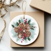 Pinecone Ornaments Round Ceramic 3 inches with Frosted Glossy Finish