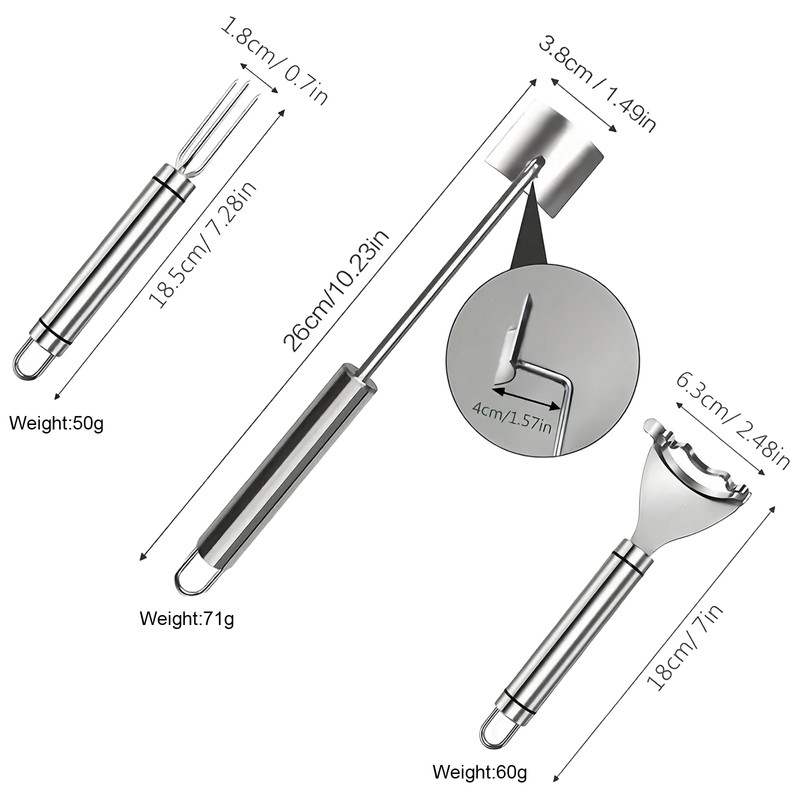 3 Pcs Upgraded Stainless Steel Corn Kitchen Tool set Corn