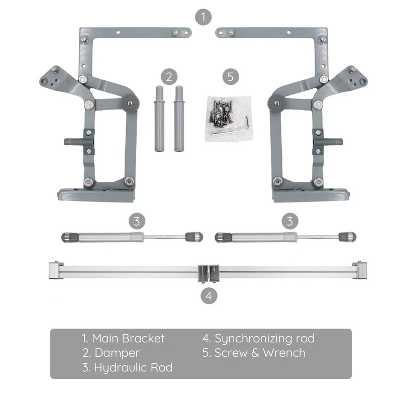 HOWHY Cabinet Door Hinges Set,Vertical Swing Lift Up Stay Pneumatic