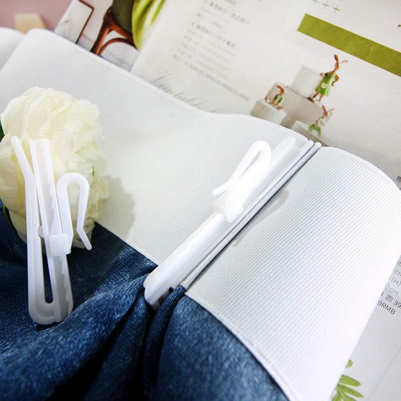 Curtain hooks adjustment hooks 75mm 50 white checked (85)