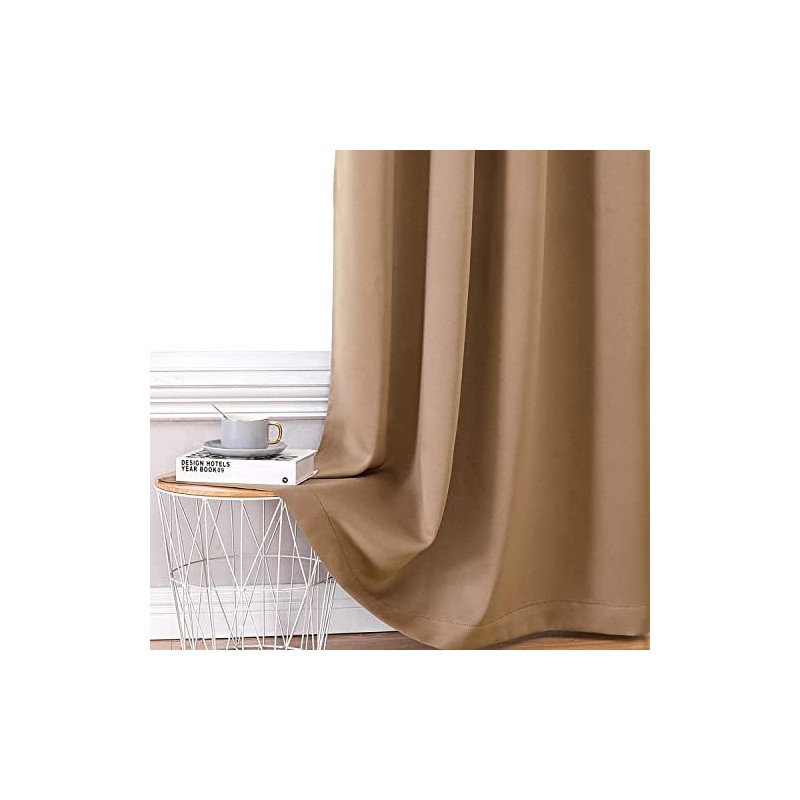 ChrisDowa Cortinas 100 opacas para recámara con forro negro, 2