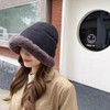 88flix Women's Bucket Hat, Fluffy, Korean, Small Face, Cold Protection,