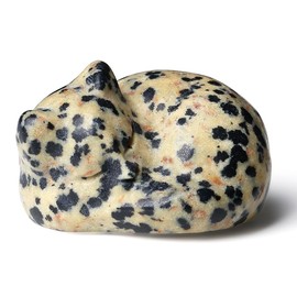 XIANNVXI Sleeping Cat Ornament for Cat Lovers,Cat Gifts for Women,38mm Spot Jasper Crystal Cat Figurine Ornament Cute Cat Statue