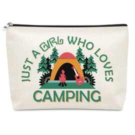 Camping Makeup Bag Camping Lover Gifts for Women Sister Friends Camper Themed Gifts for Her Daughter Bestie Cosmetic Bag Vacation Gift for Teen Girl Graduation Christmas Birthday Present Travel Pouch