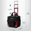 HAUTMEC 14.5" Rolling Tool Bag with Wheels, 25-Pocket Portable Tool