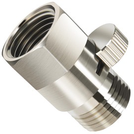 Brass Shower Flow Control Valve: Shower Head Shut Off Valve(Female and Male), MAYYAYA Water Flow Control Valves, for Handheld Shower Head or Bidet Sprayer- Handle Lever (Nickel)