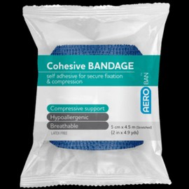 AEROBAN Blue Cohesive Bandage 5.0cm x 4.5M