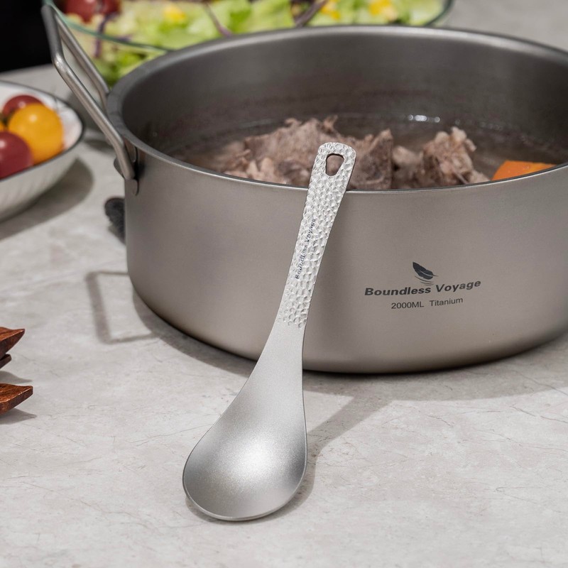 Boundless Voyage Ti1028T Titanium Astragalus, Lightweight, Durable, Heat Resistant, Soup