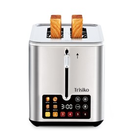 ® Touch Screen Toaster 2 Slice,Smart Toaster with Digital Timer, 1.38" Extra-Wide Slots for Bread& Bagel,with Reheat, Defrost, Cancel, +15s Boost, Great for Home, Office, Dorm (Black)