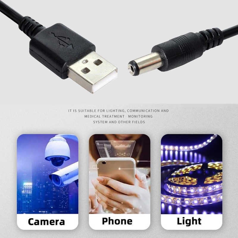 chenyang USB 2.0 to DC 5V 5.5x2.1mm Power Plug Barrel