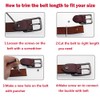 ESPOFY Women's Genuine Leather Belt with Single Prong Alloy Buckle