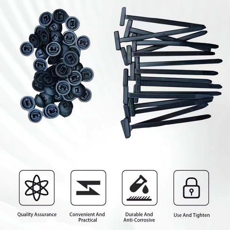 100PCS Heavy Duty Cable Tie Buckles – Universal Self-Locking Zip