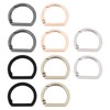 Briny River 10 Pieces Metal Flat D Ring Spring Key