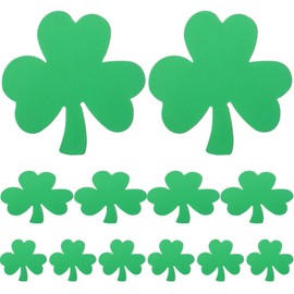 36 Pcs St. Patrick's Day Shamrocks Cutouts Assorted Sizes Paper Shamrocks Clover Cut-Outs Green St. Patrick's Day Decoration with Glue Point for Kids School Craft Projects Classroom Irish Party Decor