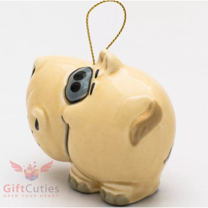 Porcelain Hippo Hippopotamus Christmas Tree ornament figurine toy handmade