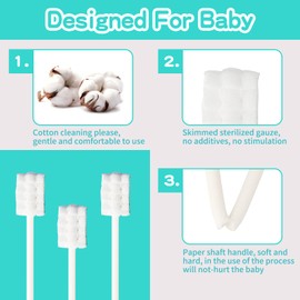 Esonto Baby Tongue Cleaner Toothbrush 30Pcs Disposable Infant Tooth Brush Clean Baby Mouth with 2Pcs Finger Toothbrush Oral Cleaning Stick Gauze Cleaner Stick Dental (Green, 32 Piece Assortment)