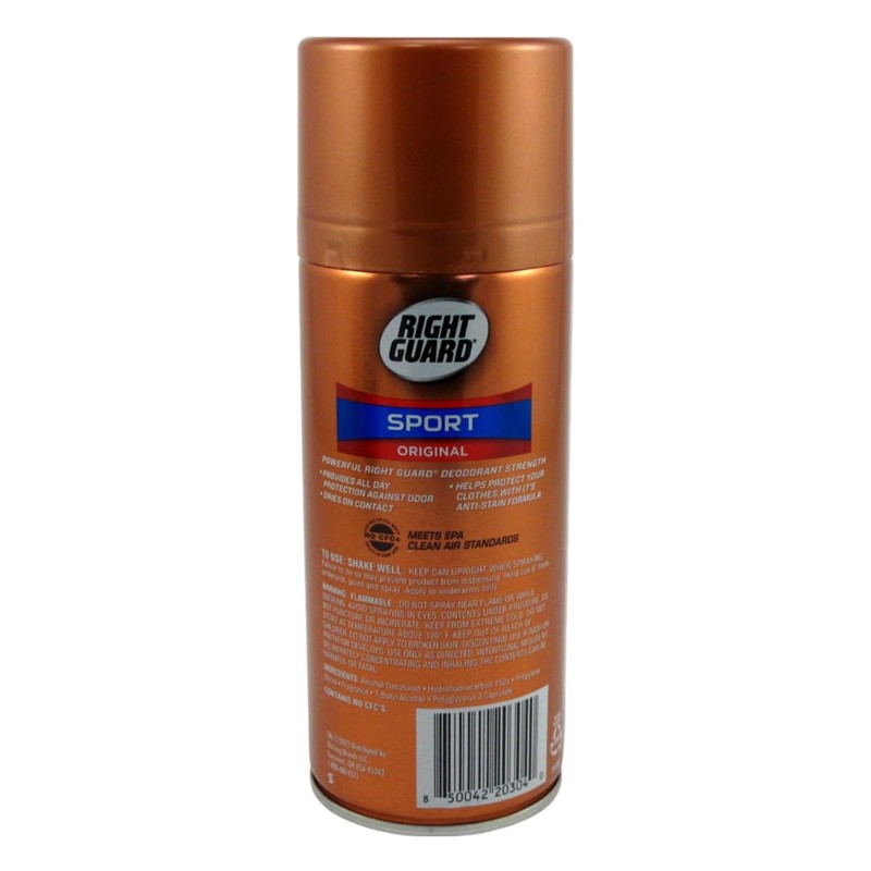 Right Guard Sport 8.5 Ounce Aerosol Original 24Hr Deodorant (251ml)
