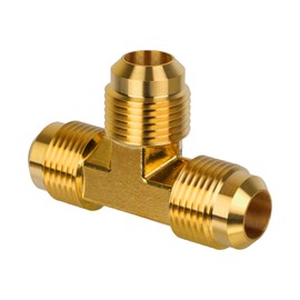 KAINGA 3/8" × 3/8" × 3/8" Male Flare Tee, Brass Tube Fitting for Propane, LP, and Natural Gas, Oil, Flared Fitting, Durable Extension Pipe Fitting with Leak-Resistant Sealing