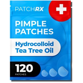 PatchRx Pimple Patches for Face (120 Patches), Hydrocolloid Acne Patches with Tea Tree Oil, Pimple Patch Pimple Stickers - Hydrocolloid Patch Acne Dots - Acne Pimple Patches For Face - Zit Patches