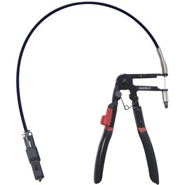 QUICKLO Radiator Hose Clamp Pliers Automotive – Corrosion-Resistant Hose Clamp Tool with Non-Slip Polymer Coating, Tension & Ratchet Locking Mechanisms，Precision adjustable