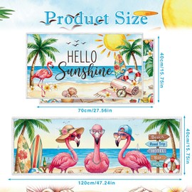Yoyuspy Flamingo Summer Kitchen Mats Set of 3 Non Slip Kitchen Rug