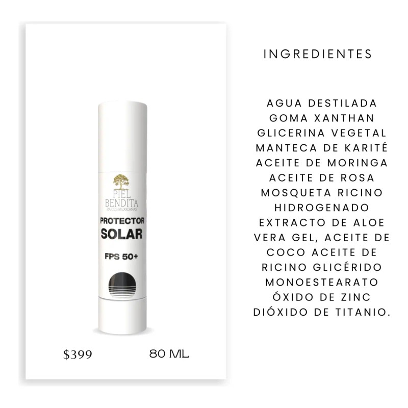 Bloqueador Fps 50 Mineral Orgánico Natural Y Antioxidante