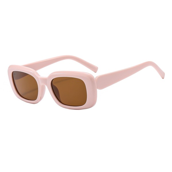 LJCZKA Fashion Rectangle Sunglasses Unisex Retro Square Frame Shades Sun
