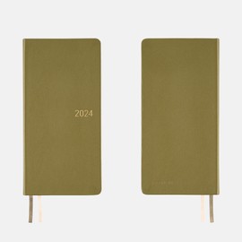 Hobonichi Techo 2024 Weeks [Japanese/Weekly Monthly Planner/Tall and Slim Size/April Start] Leather: Olive Green