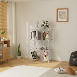 AWTATOS 6 Cube Storage Wire Closet Organizers DIY Stackable Storage Shelves Bookcase Cabinet for Home Office, White